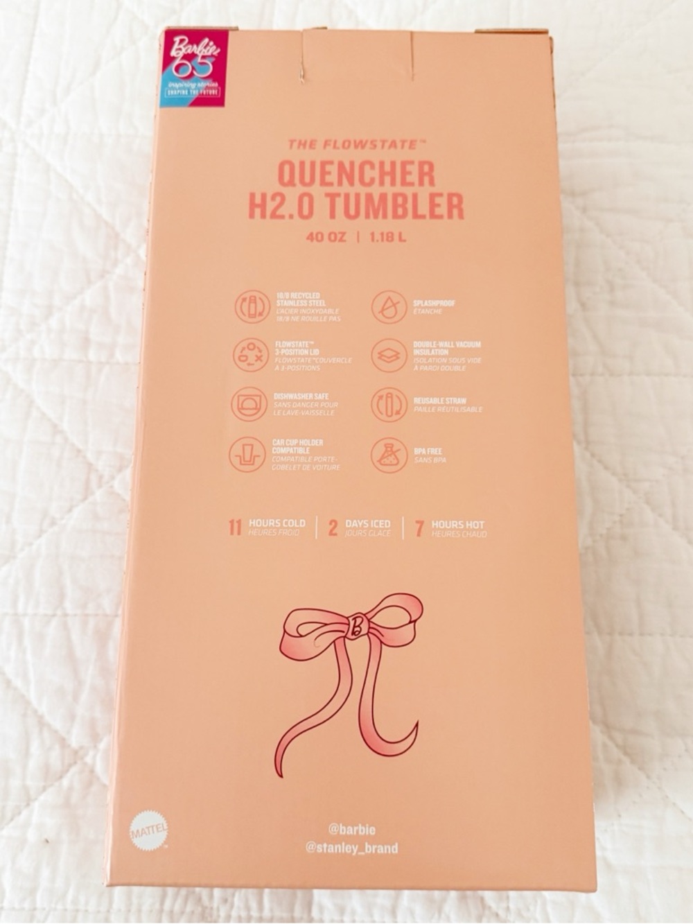 NEW Stanley x Barbie 'Just Peachy' Pink Floral Travel Tumbler - Picture 3 of 6